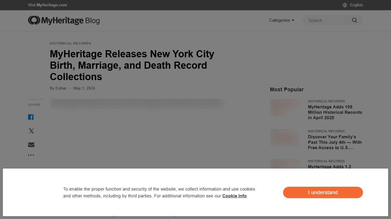 MyHeritage Releases New York City Birth, Marriage, and Death Record Collections - MyHeritage Blog